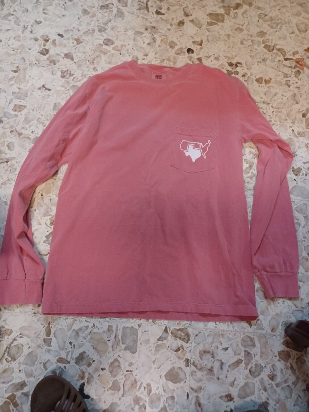 Comfort Colors Women's Texas Novelty Lon Sleeve Tee S Soft Faded Pink
